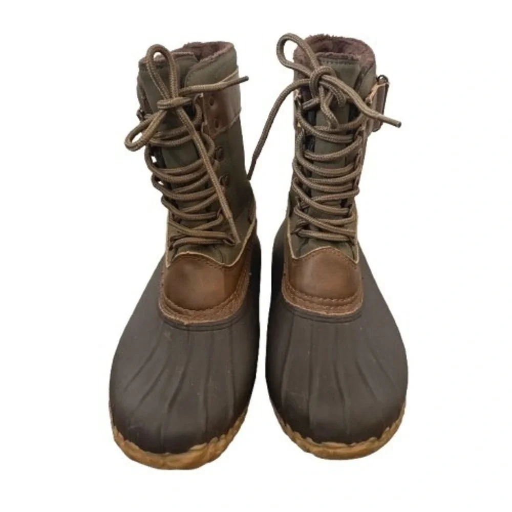 JBU by Jambu Nova Scotia Lace Up Duck Boots Weatherproof‎ Green Brown Size 7